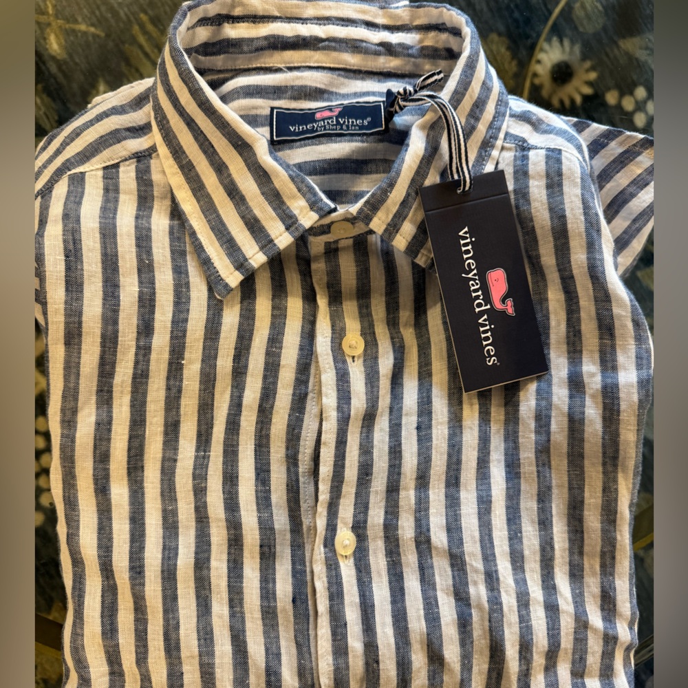 Vineyard Vines Striped Linen Shirt BNWT! Mint!